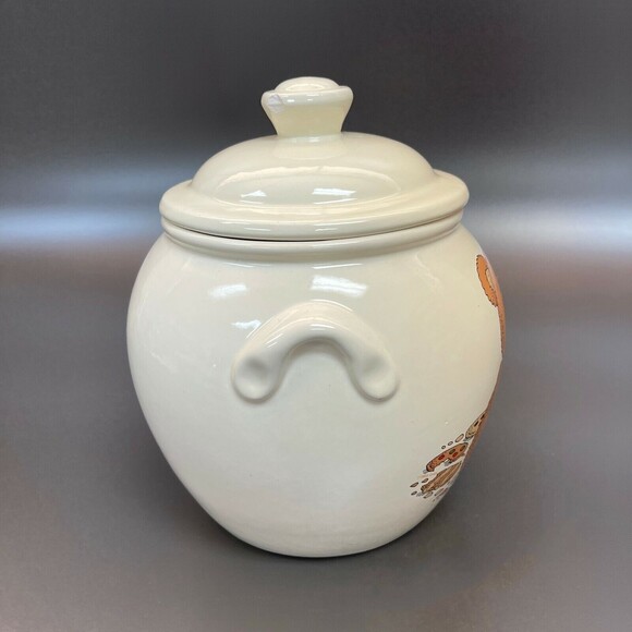 Vintage Treasure Craft Cookie Jar Canister Teddy Bear approx. 9" High - Picture 4 of 9